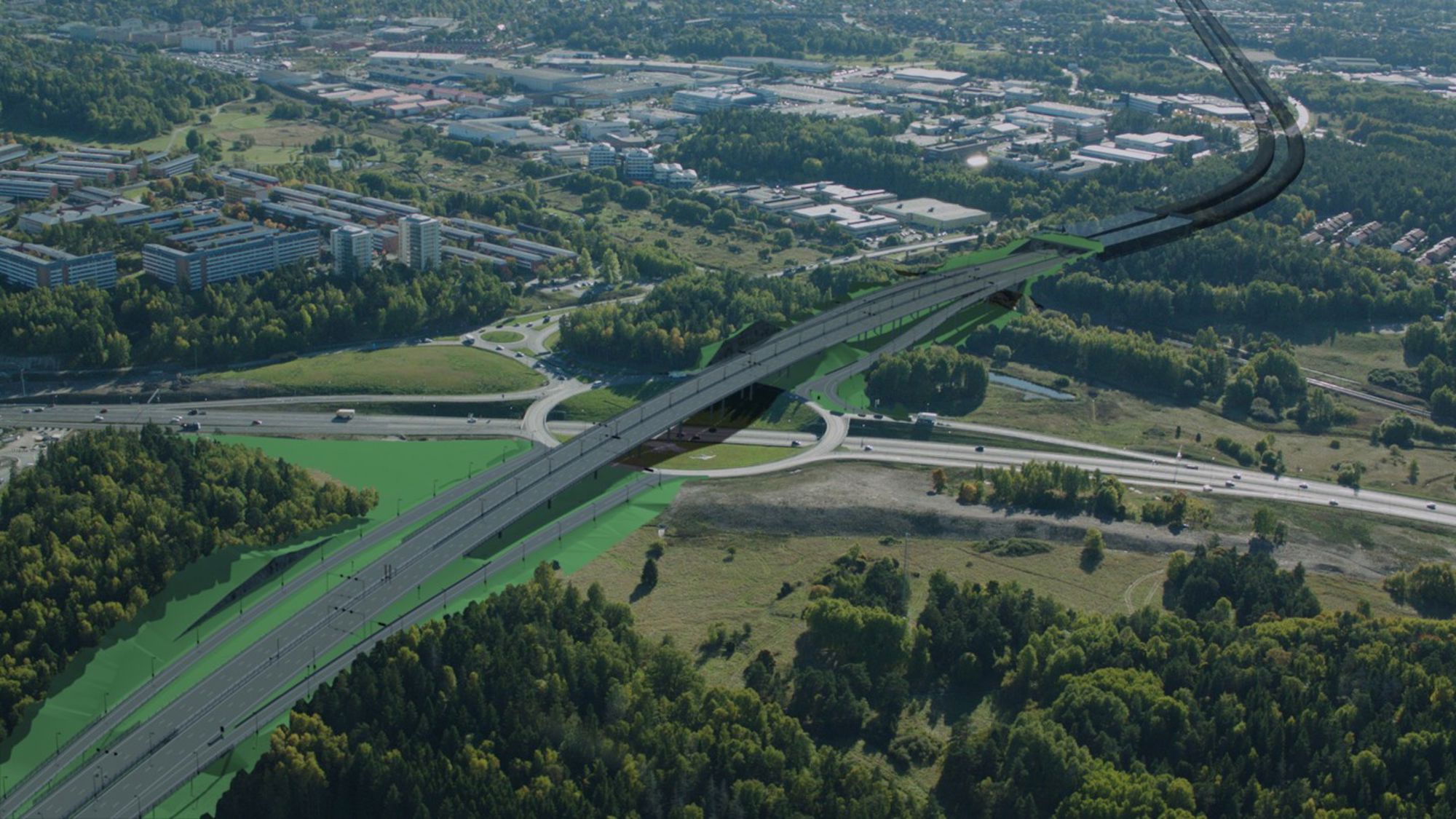 JV Veidekke Implenia bygger trafikplats Hjulsta Södra