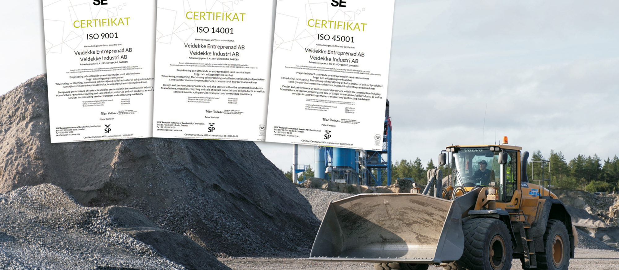 ISO-certifikat Veidekke Industri