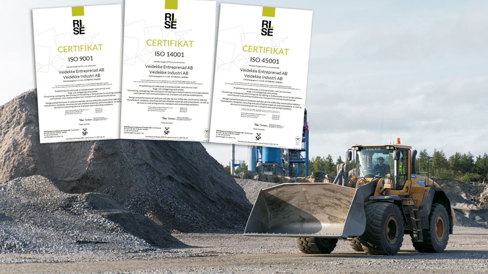 ISO-certifikat Veidekke Industri