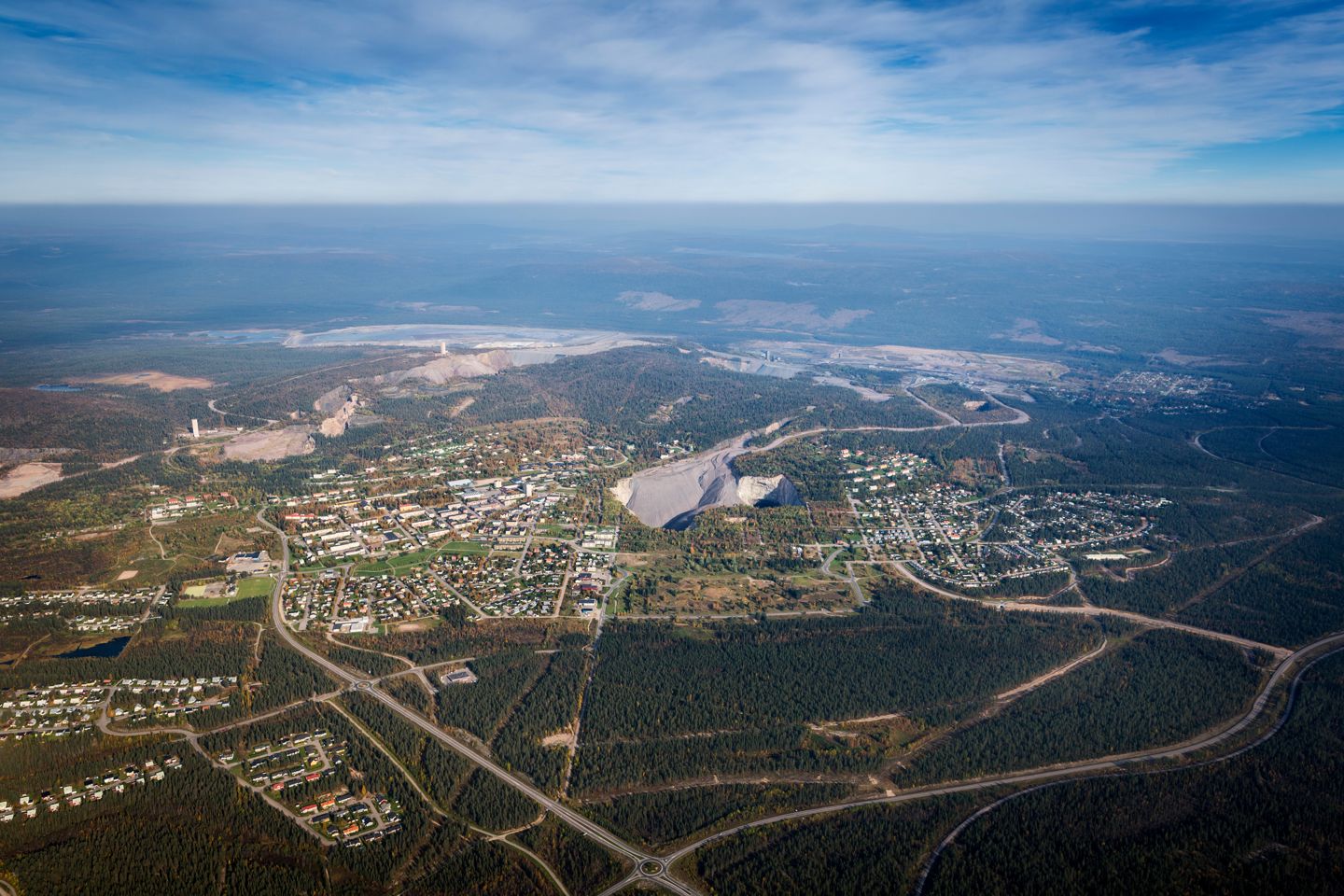 Flygbild över Malmberget.