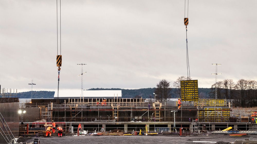 Bild över pågående arbete vid Himmerfjärdsverket.