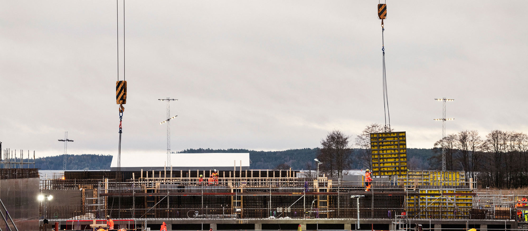 Bild över pågående arbete vid Himmerfjärdsverket.