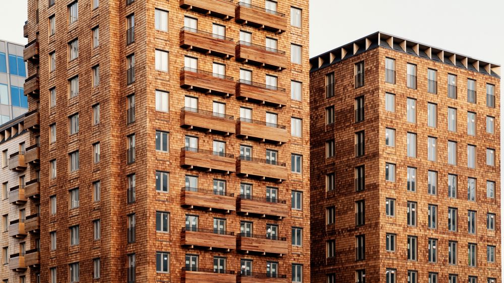 Cederhusen, flerbostadshus i massivträ.